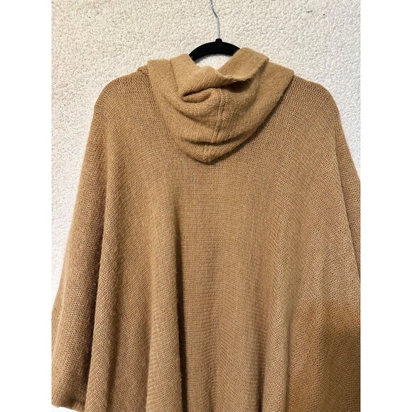 Vince Camuto Womens One Size Cap Sleeve Frayed Sweater Shaw With Pockets Brown - Picture 9 of 11